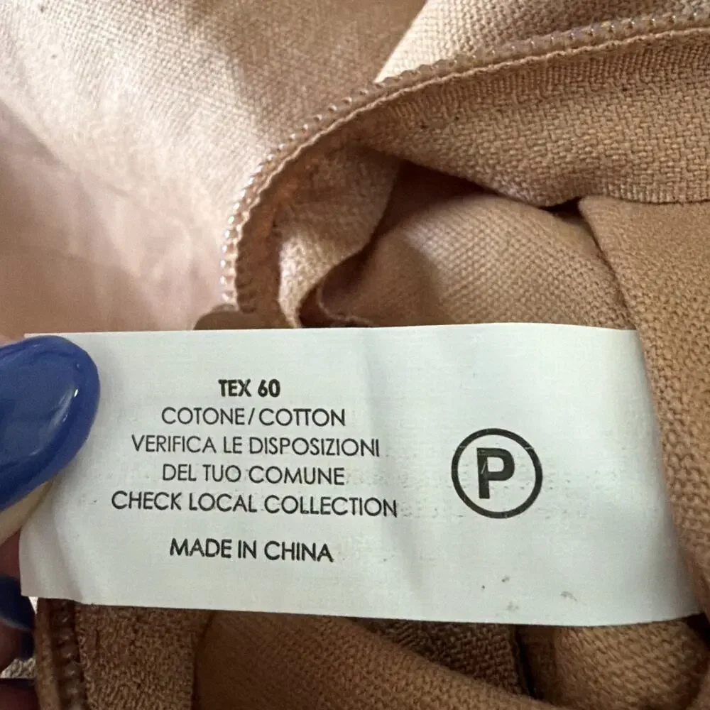 Max Mara Large Cotton Garment Bag 55in Tan Brown